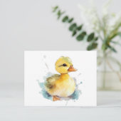 Carte Postale Baby Duck Watercolor (Debout devant)