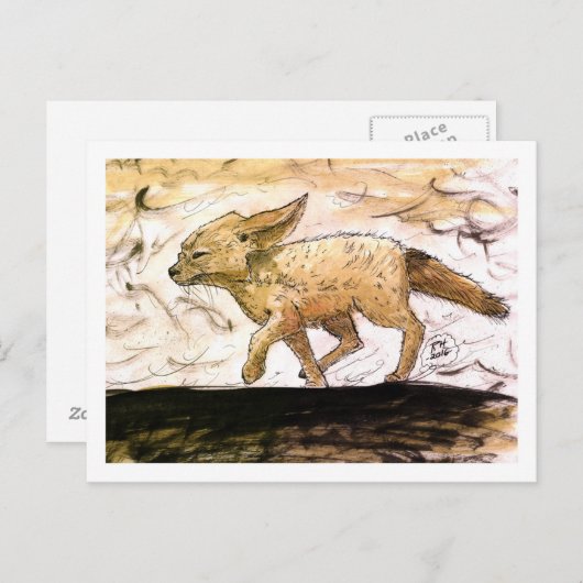 Carte postale Baby Fennec Fox (Devant / Derrière)