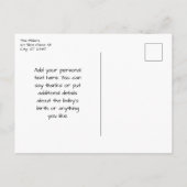 Carte Postale Baby Girl Photo Faire-part de naissance de script  (Dos)