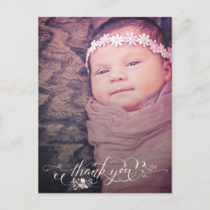 Carte Postale Baby Girl Sip & Voir Merci Faire-part de naissance