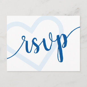 Carte Postale Baby Heart   Cerulean Blue Classic Flourish RSVP