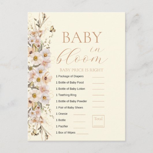 Carte Postale Baby In Bloom Boho Neutral Baby shower Jeu (Devant)