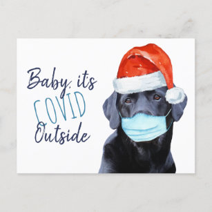 Carte Postale Baby It's Covid Dehors - Quarantine Funny Chien