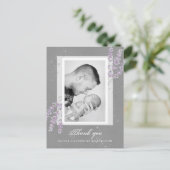 Carte Postale Baby Photo merci lavender faire-part de naissance (Debout devant)