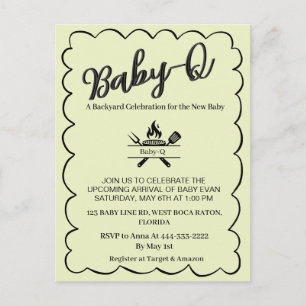 Carte Postale Baby-Q Fête de bébé dans le jardin BBQ Bébé
