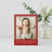 Carte Postale Baby’s First Christmas Custom Photo Birth Stat (Debout devant)