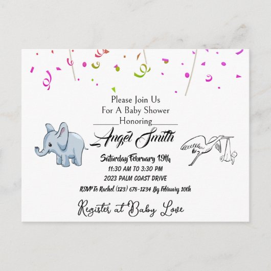 Carte postale baby shower (Devant)