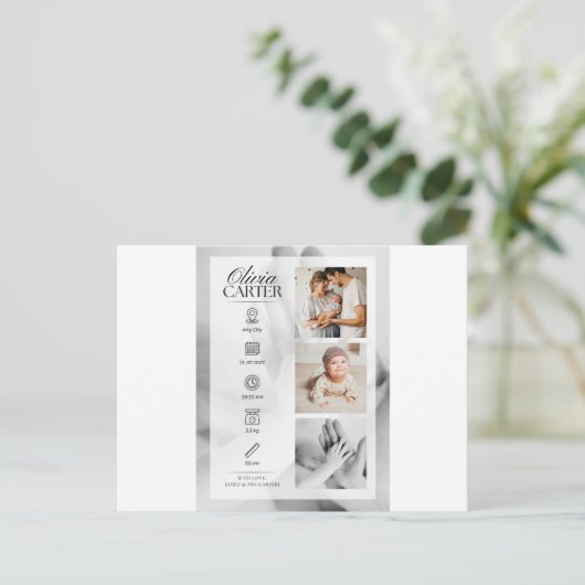 Carte Postale baby shower (Debout devant)