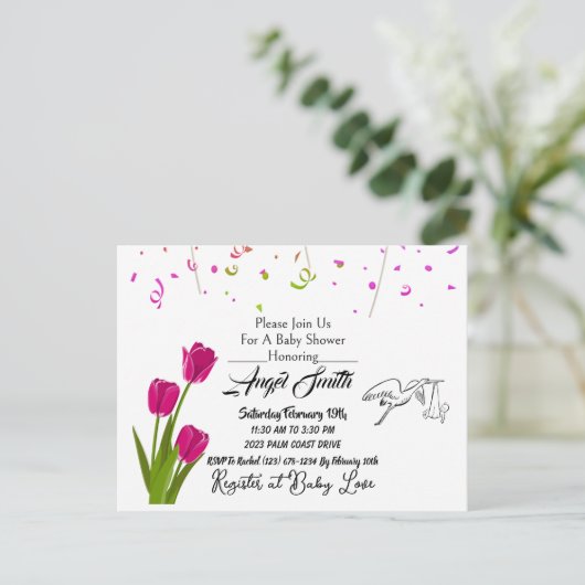 Carte Postale Baby shower (Debout devant)