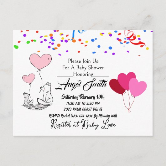 Carte Postale Baby shower (Devant)