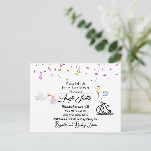 Carte Postale Baby shower (Debout devant)