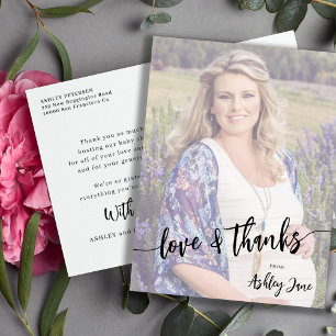 Carte Postale Baby shower amour et merci photo merci