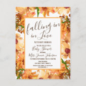 Carte Postale Baby Shower Automne Amour Verdure Rustique (Devant)