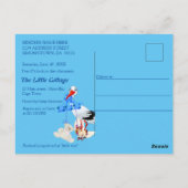 Carte Postale Baby shower Baby Boy Bubbles & Unicorns (Dos)