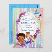 Carte Postale Baby shower Baby Boy Bubbles & Unicorns (Devant / Derrière)