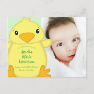 Carte Postale Baby shower blanc vert
