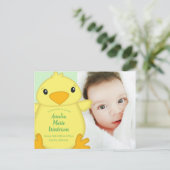 Carte Postale Baby shower blanc vert (Debout devant)