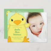 Carte Postale Baby shower blanc vert (Devant / Derrière)