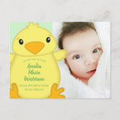 Carte Postale Baby shower blanc vert (Devant)