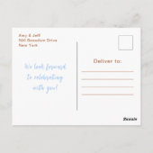 Carte Postale Baby shower bleu arc-en-ciel Boho (Dos)