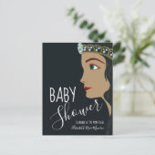 Carte Postale Baby shower bleu Princesse Invitation (Debout devant)