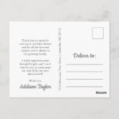 Carte postale Baby shower Blue Grey Elephant (Dos)