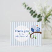 Carte Postale Baby shower Blue Merci (Debout devant)