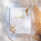 Carte Postale Baby shower Boho Pampas Grass Gold Botanical Arch