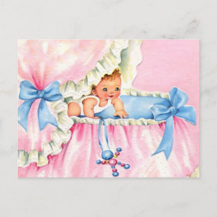 Carte Postale baby shower budget mignon Invitation