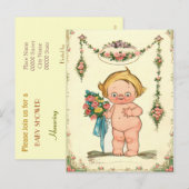 Carte Postale baby shower budget mignon Invitation (Devant / Derrière)