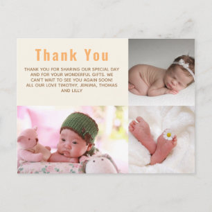 Carte Postale BABY SHOWER BUDGET PHOTO Collage Merci