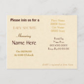 Carte Postale baby shower budgétaire neutre sur invitation (Dos)