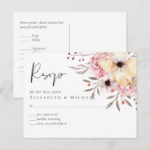 Carte Postale BABY SHOWER BUDGÉTAIRE Peach Rose Floral (Devant / Derrière)