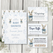 Carte Postale Baby shower Bunny bleu
