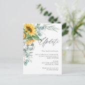 Carte Postale Baby shower Changement de plans Tournesol Eucalypt (Debout devant)