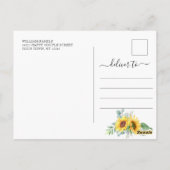 Carte Postale Baby shower Changement de plans Tournesol Eucalypt (Dos)