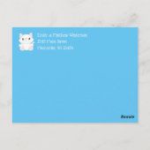 Carte Postale Baby shower chat Kitty Blue (Dos)