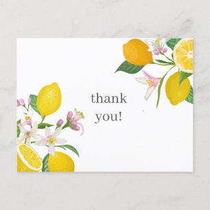 Carte Postale Baby shower citron, italien, Merci Baby shower