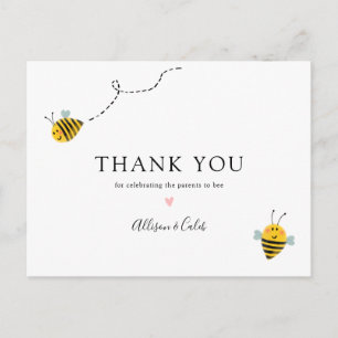 Carte Postale Baby shower d'abeilles Merci