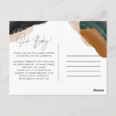 Carte Postale Baby shower d'aquarelle abstrait en terre cuite ve (Dos)