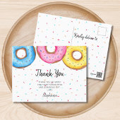 Carte Postale Baby shower d'aquarelle Donuts