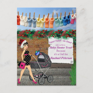Carte Postale Baby shower d'art de Noël Polka-Dot Street