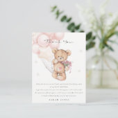 Carte Postale Baby shower d'attente de l'ours blanc mou (Debout devant)