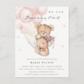 Carte Postale Baby shower d'attente de l'ours blanc mou (Devant)