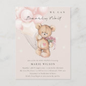 Carte Postale Baby shower d'attente de l'ours blanc mou (Devant)