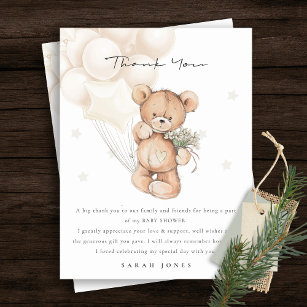 Carte Postale Baby shower d'attente de l'ours d'ivoire mignon