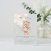 Carte Postale Baby shower d'attente de l'ours d'ivoire mignon (Debout devant)