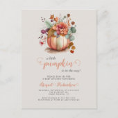 Carte Postale Baby shower d'automne Floral Petit Citrouille (Devant)