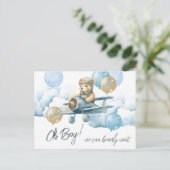 Carte Postale Baby shower d'avion Teddy Bear (Debout devant)