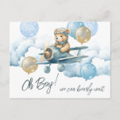 Carte Postale Baby shower d'avion Teddy Bear (Devant)